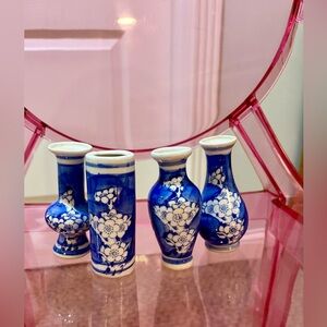 Blue and White Bud Vases